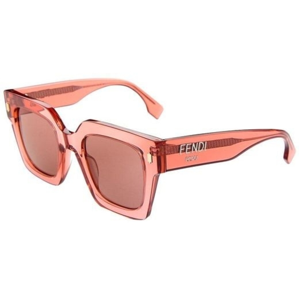 NEW AUTH Fendi FE40101I 72S Roma Red Transparent Pink Square Sunglasses